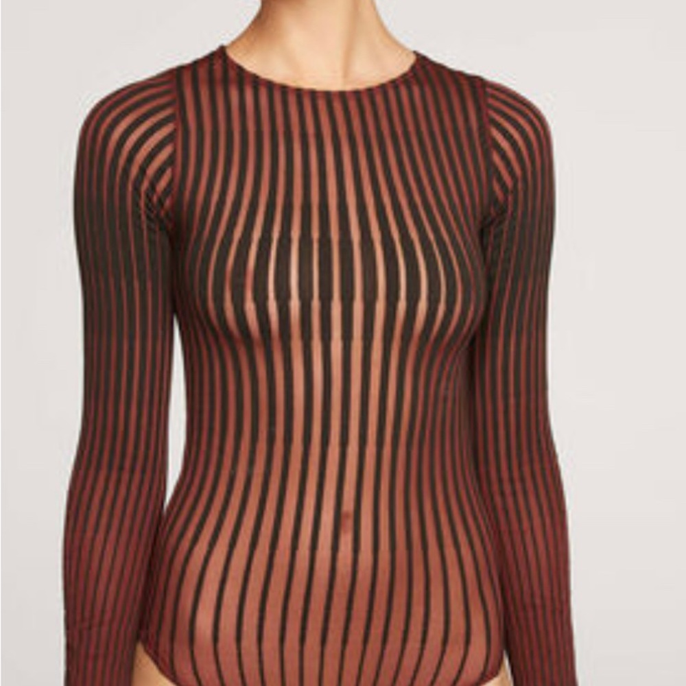 WOLFORD CAROL STRING BODYSUIT BLACK/AÇAÍ